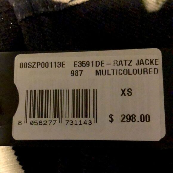 Diesel Floral Bomber Jacket NWT XS – Black Pink Rose Print Cropped Varsity Style - Picture 7 of 10